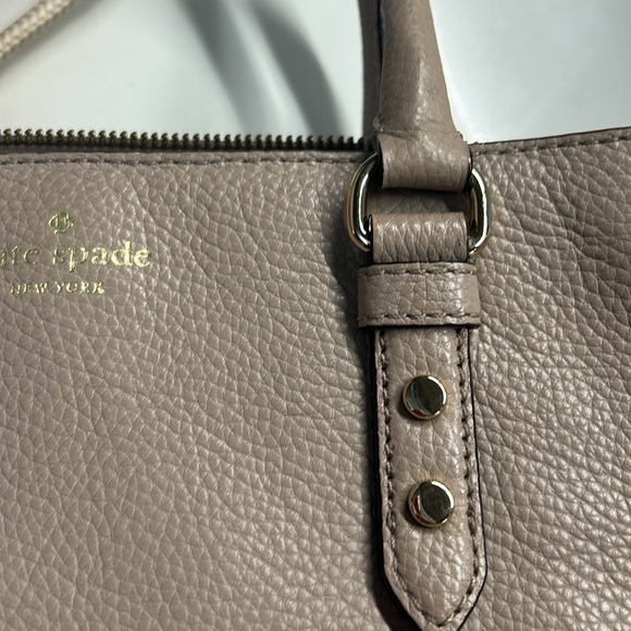 Kate Spade Tan Satchel with gold tone accents - Picture 8 of 9